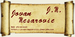 Jovan Mesarović vizit kartica